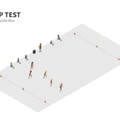 Kinder und Jugendliche absolvieren den BEEP TEST, einen Ausdauertest im Sport.