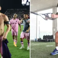 Messi, mit seinen kräftigen Beinen, auf dem Spielfeld und beim Training.
