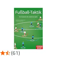 Buchcover "Fußball-Taktik" mit Spielern und Pfeilen, die Bewegungen und Strategien zeigen. Perfekt für Fußball Analysen.